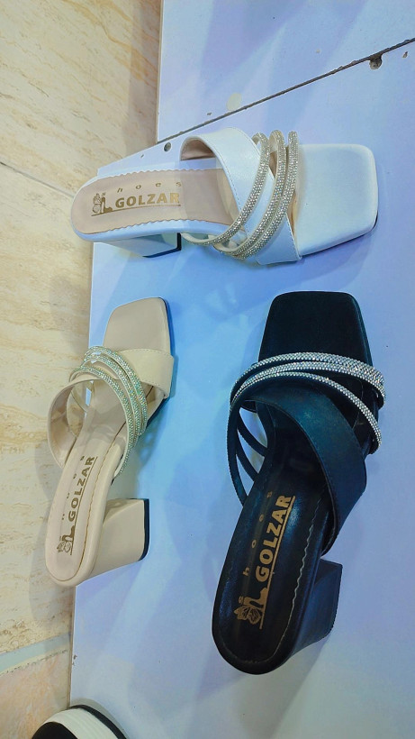 صندل مشکی پاشنه دار شیک برای عروسی