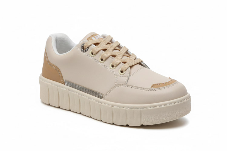 کفش اسپرت دخترانه کرم Fashion: رنگی ملایم و دلنشین برای استایلی خاص.