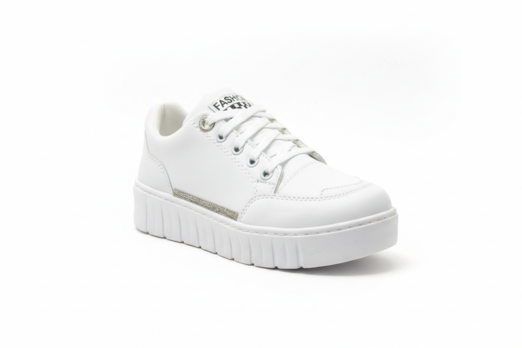 کفش اسپرت دخترانه سفید Fashion: کلاسیک، شیک و قابل ست شدن با هر لباسی.