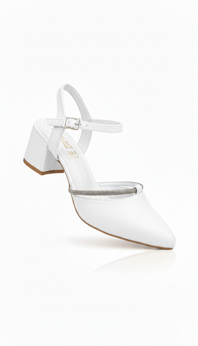 کفش مجلسی زنانه پاشنه 3 و 5سانت مدل نگیندار - چرم صنعتی درجه یک - رنگبندی کامل