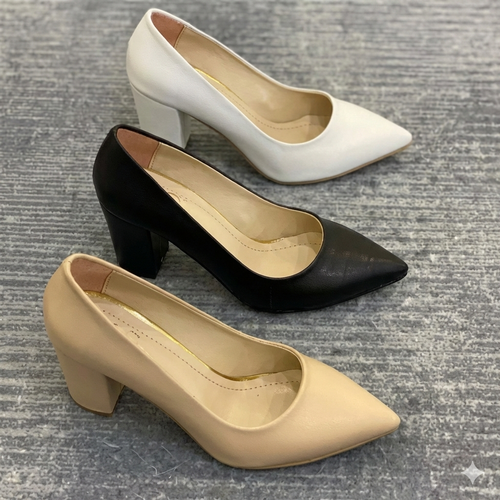 خرید کفش پاشنه بلند زنانه کلاسیک مدل نوک تیز (پاشنه پهن و راحت)